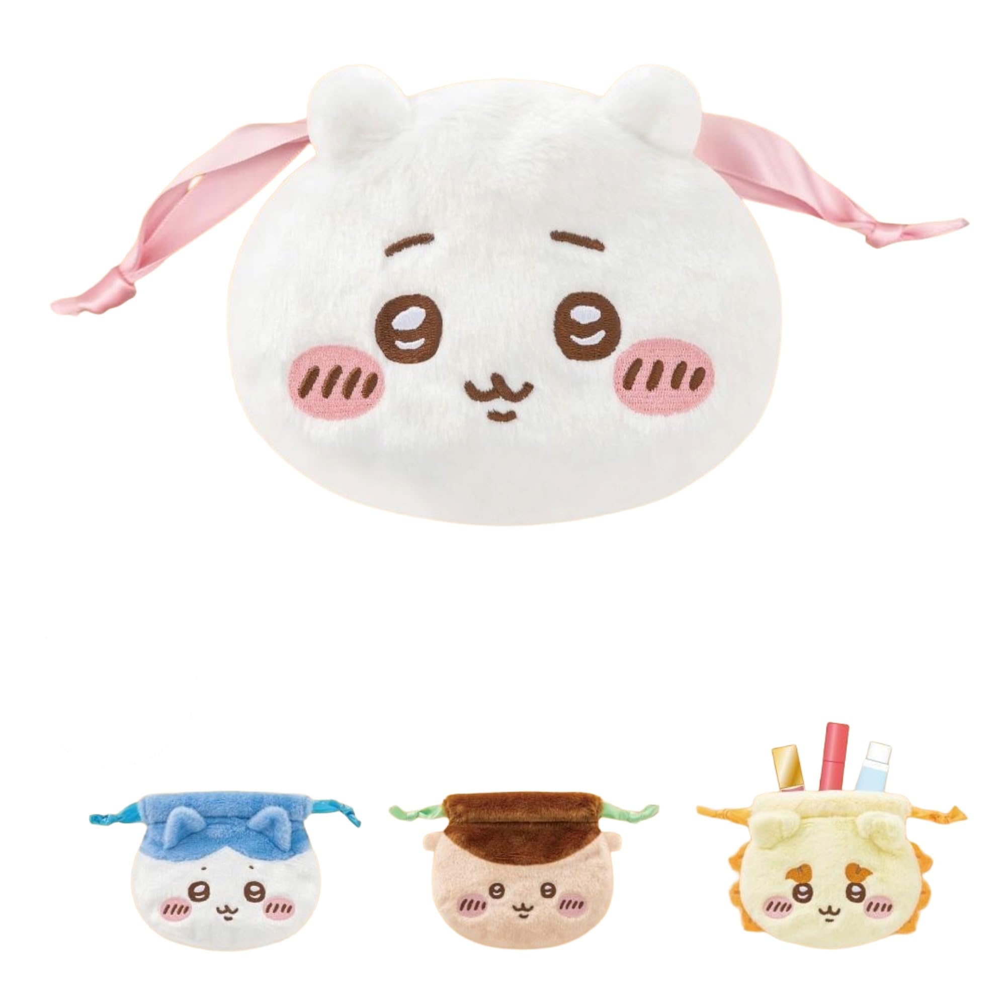 Parade Chiikawa Face Drawstring Bag 1 x Complete Set of 4 Types Capsule (Gachapon Toy)