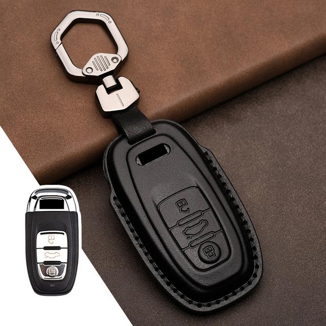 Leather Car Key Case Cover for A4 A4L A5 Q5 Q7 TT 2016 2017 Key 2016 2017 20 18 Styling Accessories