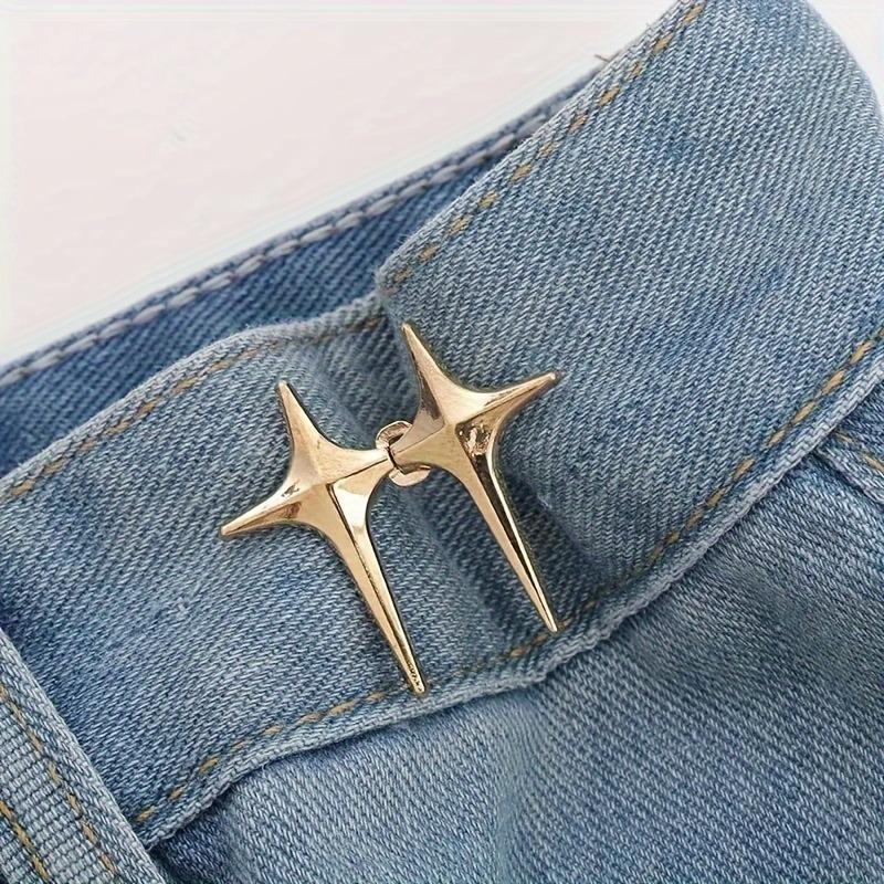 1 Pair Waist Buckle, A Star Shaped Waist Buckle Decorative Buttons, No Sewing, Detachable Button For Waist Adjustment