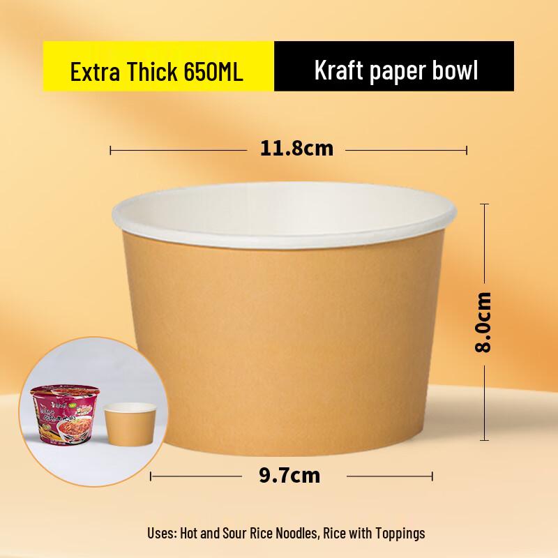 Ally 650ml Disposable Extra Thick Food Bowls, 100-Count