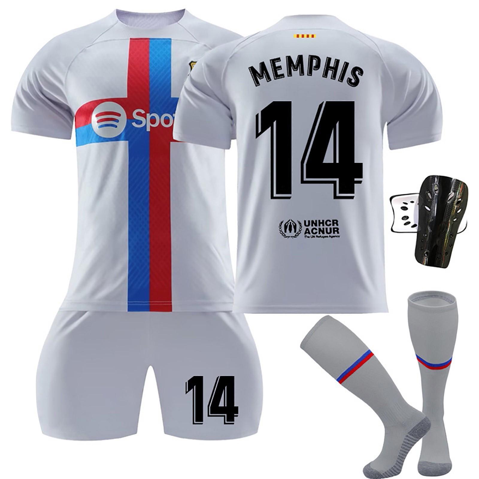 

Комплект детского футбольного тренировочного костюма 22/23 «Барселона» Second Away 28