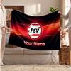 PSV Eindhoven FC Personalisierte Fleecedecke Mit Fußballlogo, Individueller Name Text Weich Warm Home Überwurfdecke
