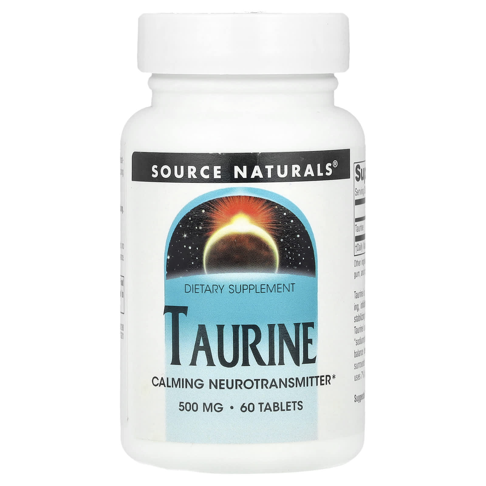 

Taurine, 500Mg, 60 Tablets