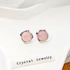 Silver Needle Korean Style High-End Jelly Color Geometric Earrings – Sweet, Fresh, Versatile Square & Round Stud Design