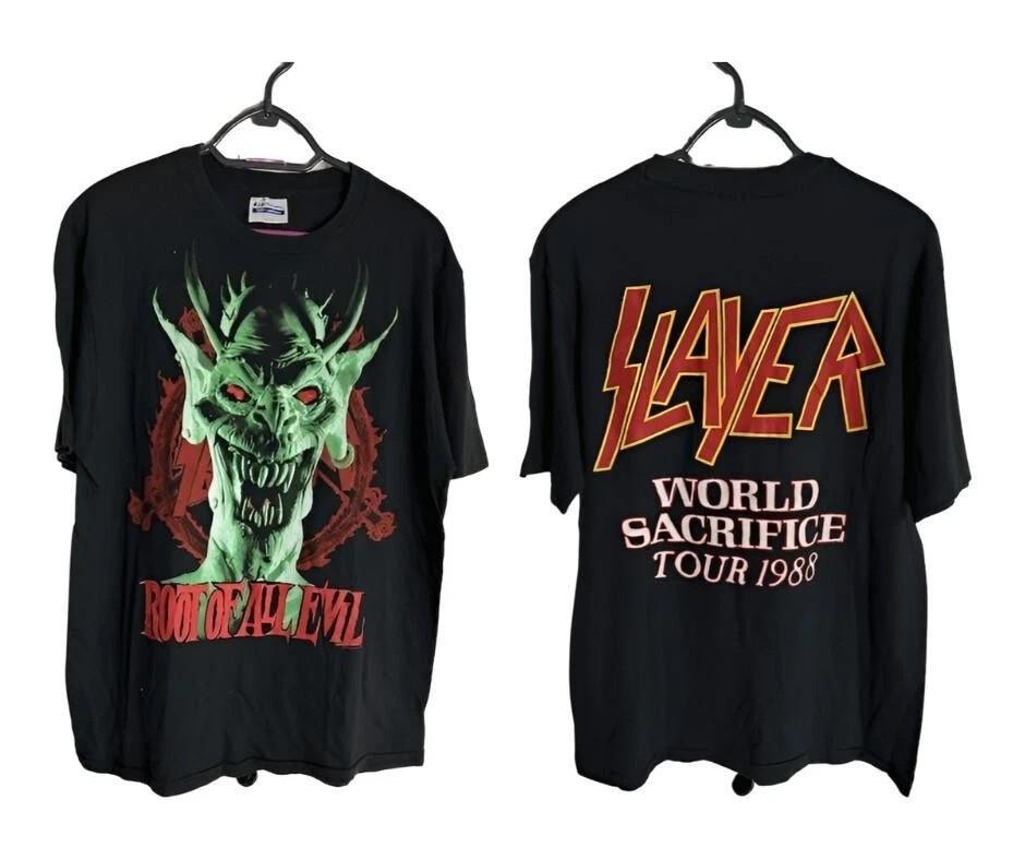 Slayer Root of All Evil World Sacrifice Band Black 2 Side Unisex Shirt WA2224 Unisex T-Shirt XXXL