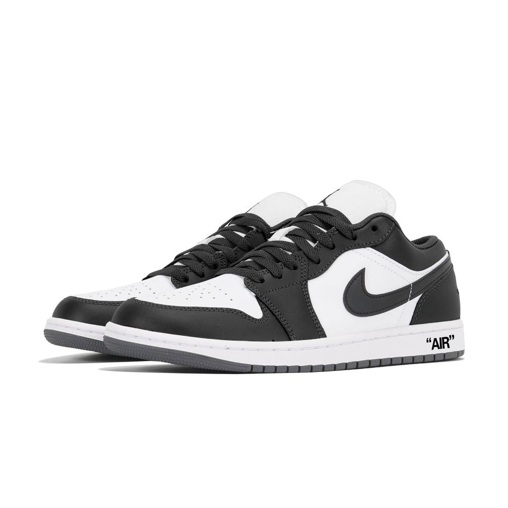 Jordan Air Jordan 1 Slip Resistant Abrasion Resistant Low Top Vintage Basketball Shoes Unisex Black White 553558-152(Team210-1.0)