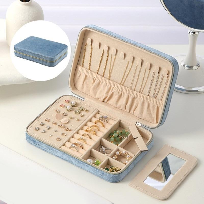 Plush Jewelry Organizers Case Practical and Stylish Jewelry Organization Case for Daily and Travel Essential