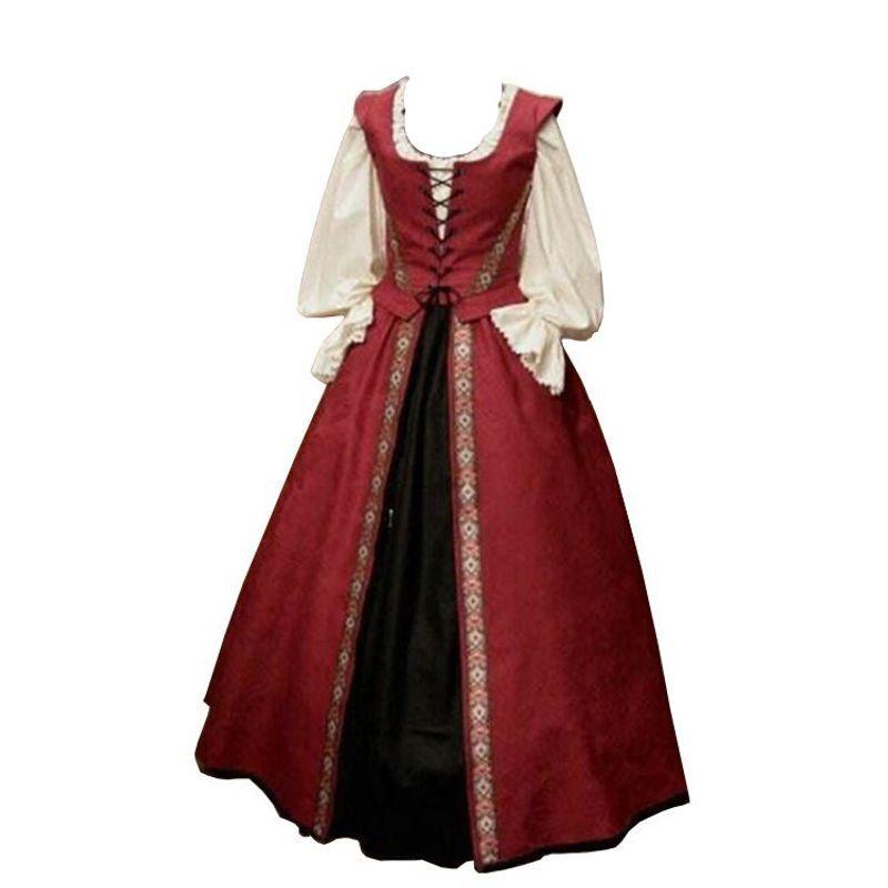 

Придворное средневековое платье Платье Оверсайз Женская одежда Black L