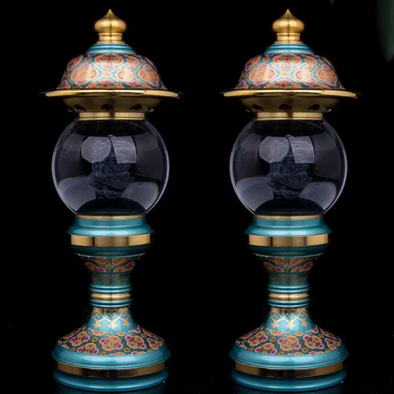 Aluminum Alloy Water Cup Offering Buddhist Lanterns Vase Fruit Tray Candlestick Incense Tube Base Buddhist Supplies Home Decor