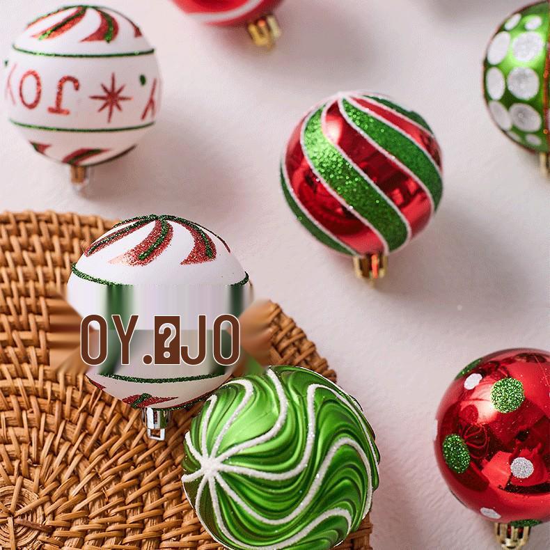New Style Irregular Red & Green Electroplated Christmas Ball Ornaments Gift Set for Tree Decoration