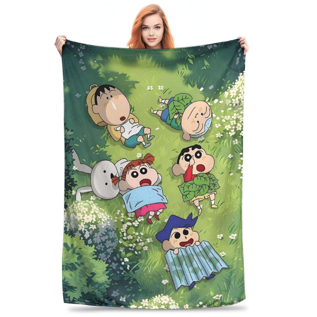 Crayon Shin-chans Cartoon Anime Print Blanket For Men Women Cozy Soft  Throw Blankets for Sofa 50x60 Inches Multi-size