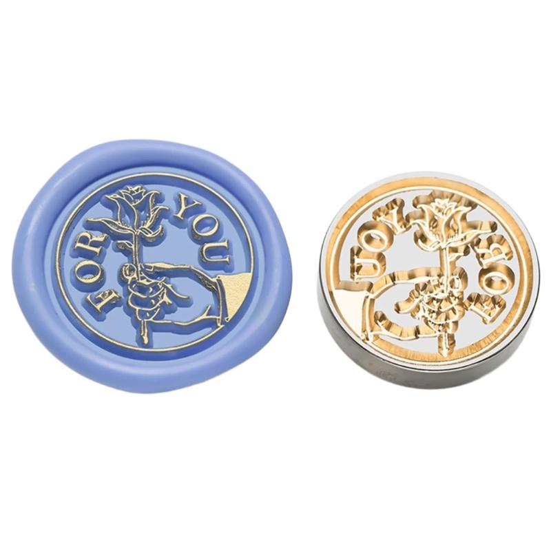 5Pcs Butterfly Rose Embossed Seal Stamp Replaceable Seal Stamp Head for Letter Envelope Christmas Card Party Invitations