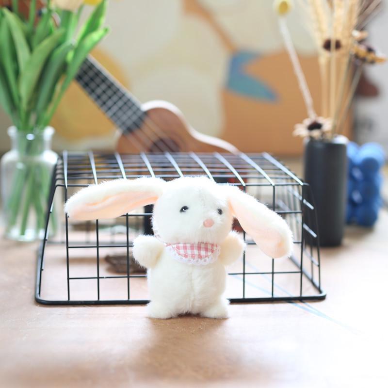 Adorable Plush Bunny Keychain Cute Soft Bag Charm Stuffed Animal Toy For Kids