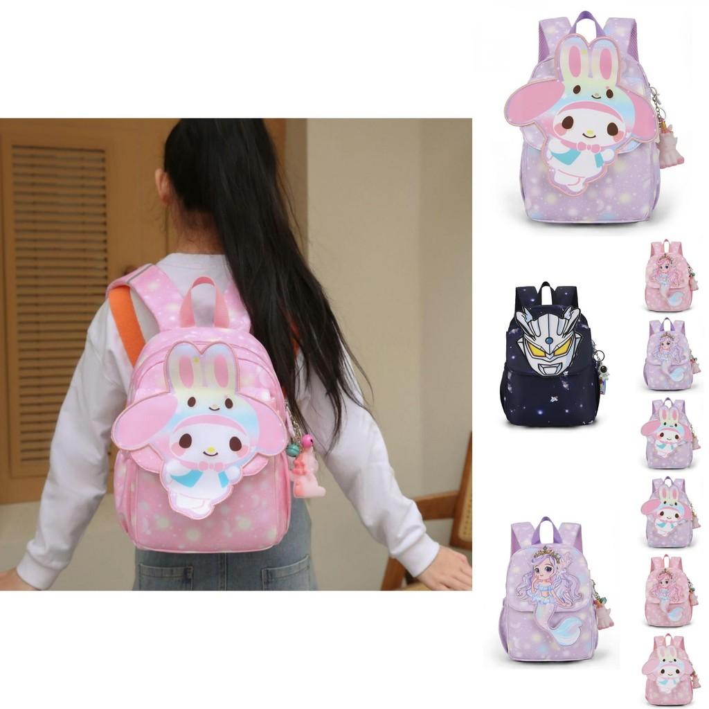 Cute Lightweight Rabbit And Mermaid Cartoon Preschool Backpack For Kids 3 To 6