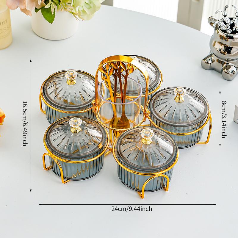 Transparent Dustproof Snack Tray with Lid for Living Room Coffee Table