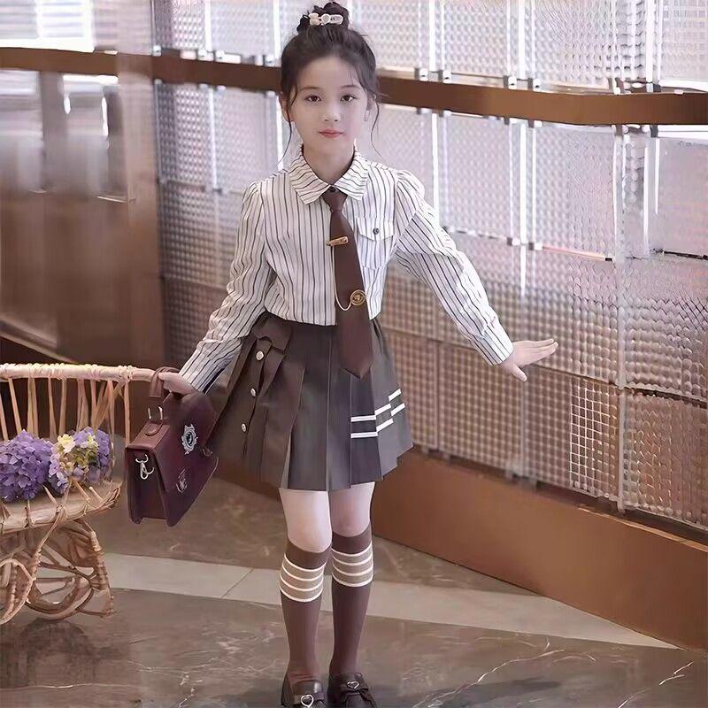 Girls' Pleated Skirt JK Uniform Set - 2025 Fashionable Academy Style for Spring & Autumn