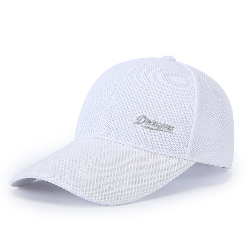 Men S Summer Breathable Gauze Classic Sunscreen Baseball Cap Outdoor Travel Shading Cap Hollow Extended Brim Adjustable белый