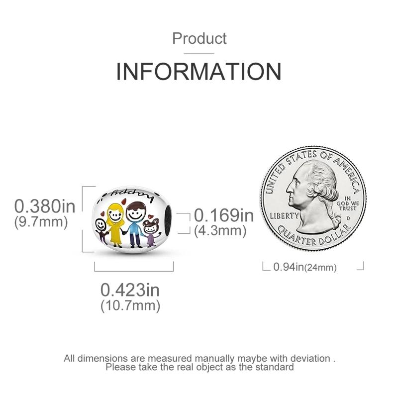 Happy Family Affection Charms Plata R Original Beads Fit Originalcharms Bracelet Beads Jewelry Gifts For Women