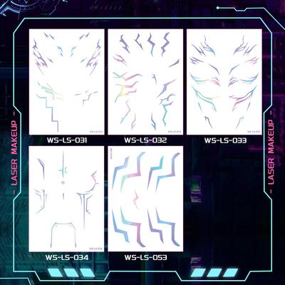 5 Stück Temporäres Tattoo-Set Rumi & Jinu Anime Laser-Tattoo-Aufkleber für Cosplay-Party Bühnenauftritt Make-up Gesichtstattoo-Aufkleber