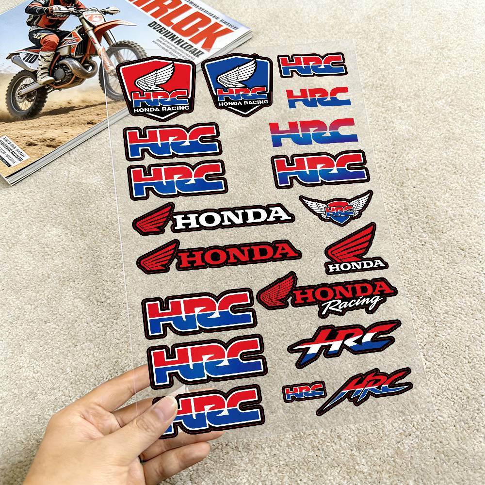 FOR HONDA HRC H WING Motorcycle Reflective Stickers Waterproof Decals for Helmet Scooter Fuel Tank Toolbox Racing XL0