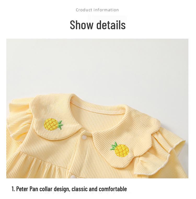 2026 Spring & Autumn Newborn Doll Collar Baby Girl Romper - Super Cute Crawling Outfit