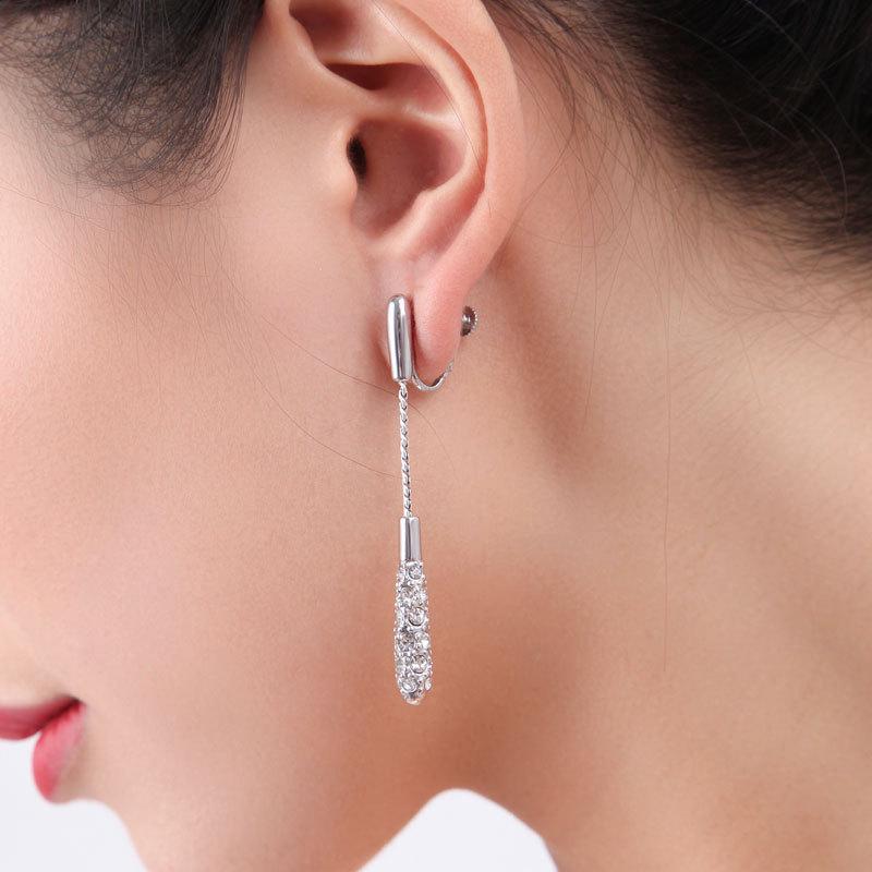 925 Silver Needle Non-Piercing Ear Clips for Women – Long Dangle, Painless, Simple Mori and Cold Style Stud Earrings