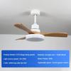 45W Full Spect Household Intelligent Variable Frequency Living Room Electric Fan Light Solid Wood Retro Restaurant Fan Light