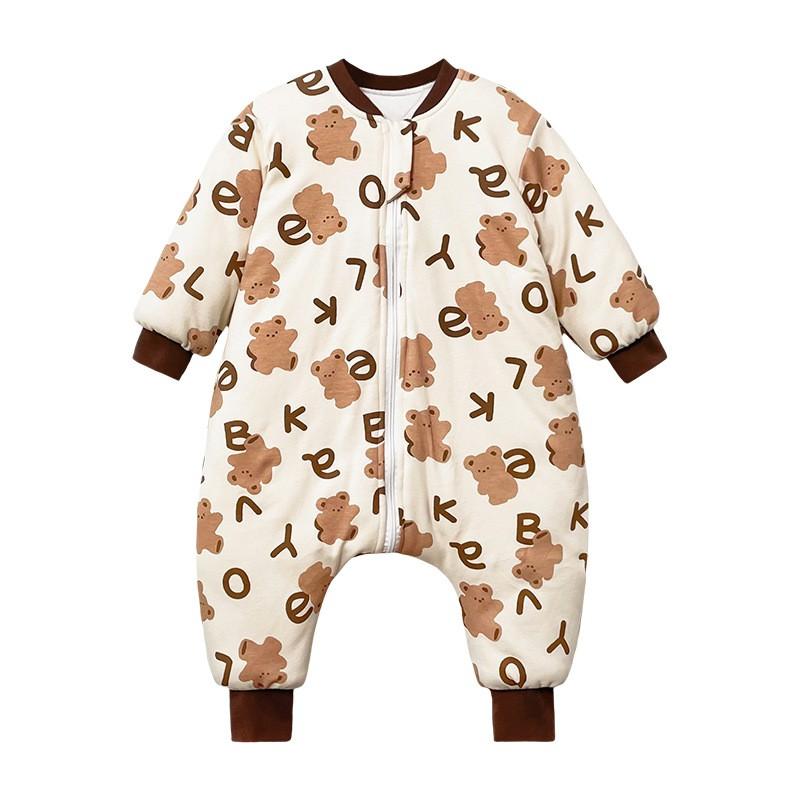 Thick Cotton Sleeping Bag Toddlers 1-3 Years Winter Warm Sleepwear 80-130cm Anti-Kick Belly Protection