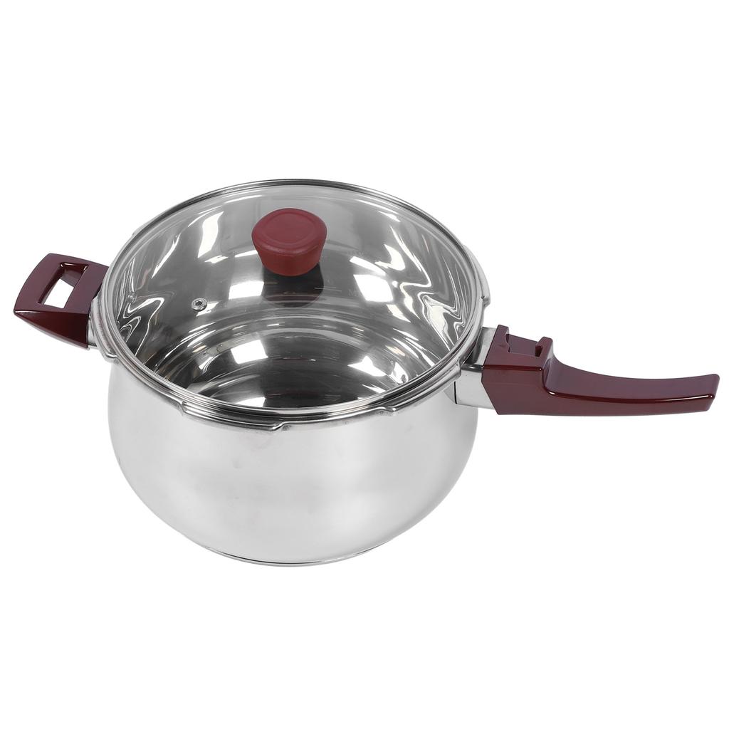 80KPA Pressure Cooker Stainless Steel Time Saving Multifunctional with Steam Basket Glass Lid