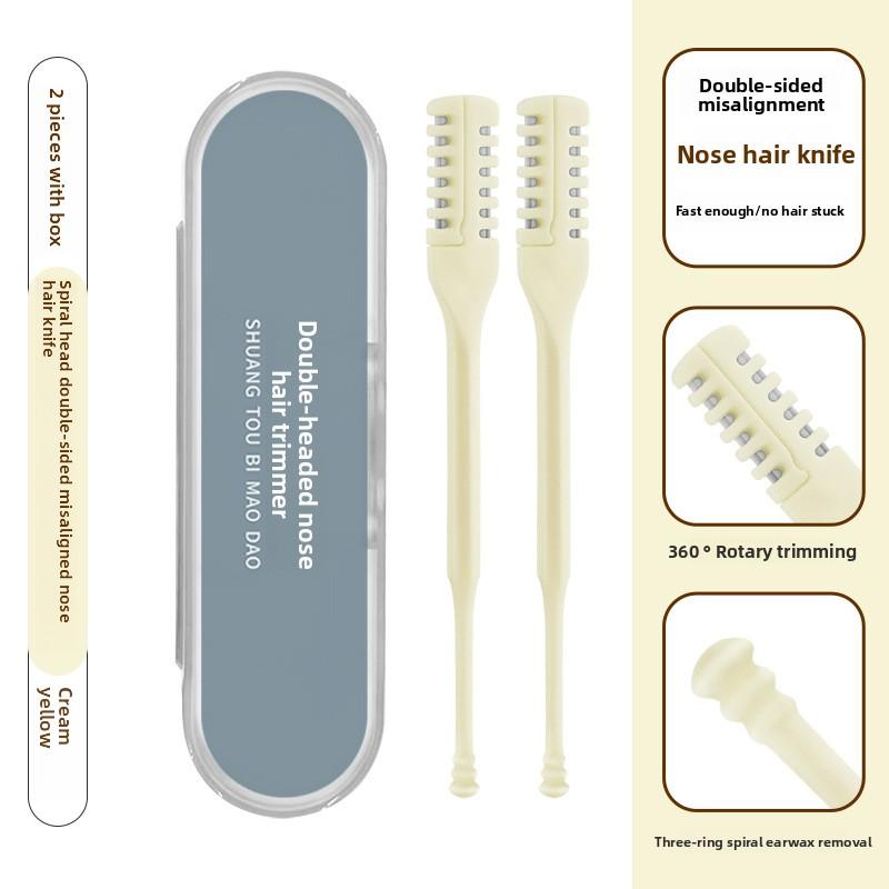

2 в 1 Машинка для стрижки носовых волос, 6 шт. Инструмент для удаления волос из ноздрей Двусторонняя бритва для носа, Ручной вращающийся на 360° триммер для носовых волос