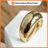 Huitan Curve Design Women Ring Gold Color Wedding Engagement Luxury Accessories Inlaid Shining CZ Fashion Party Jewelry Gift