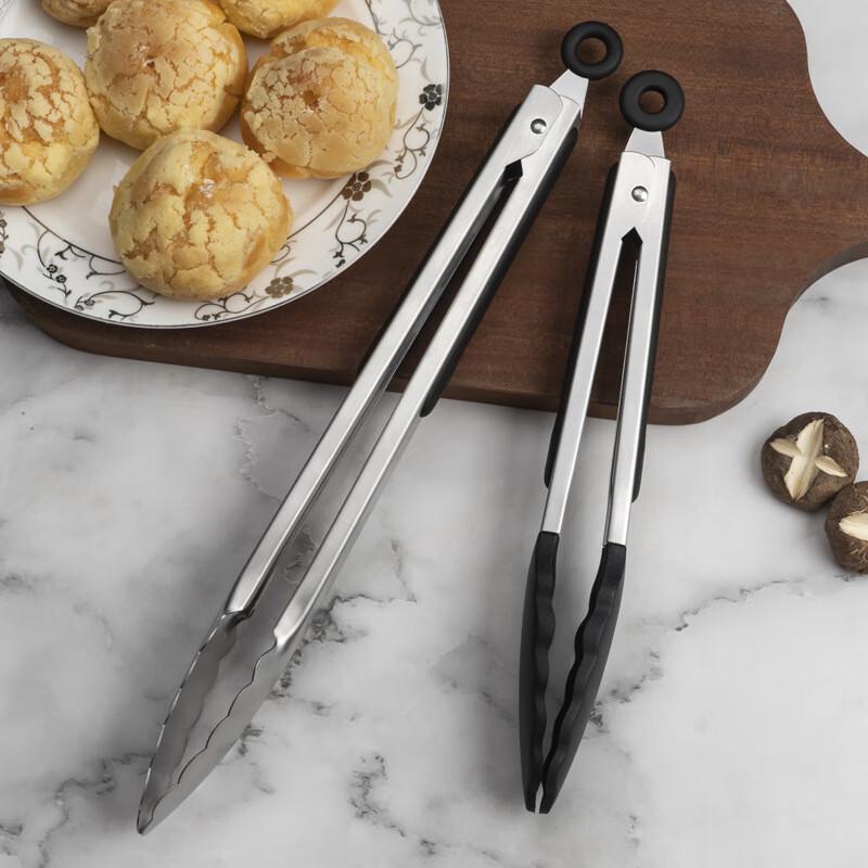 DeRuiEn 12-inch Stainless Steel BBQ & Food Tongs