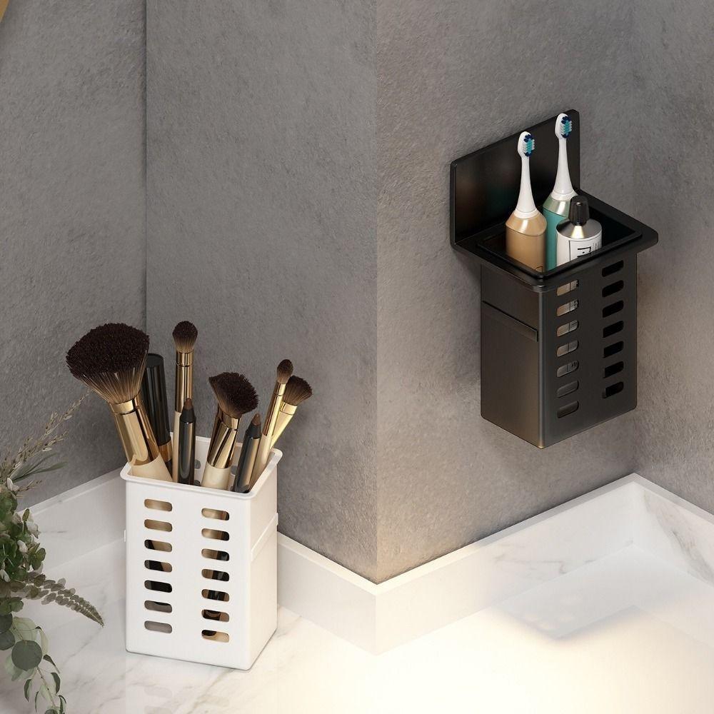 Plastic Toothbrush Storage Rack No Drill Chopsticks Cage Practical Wall Mounted Storage Box  Dorm