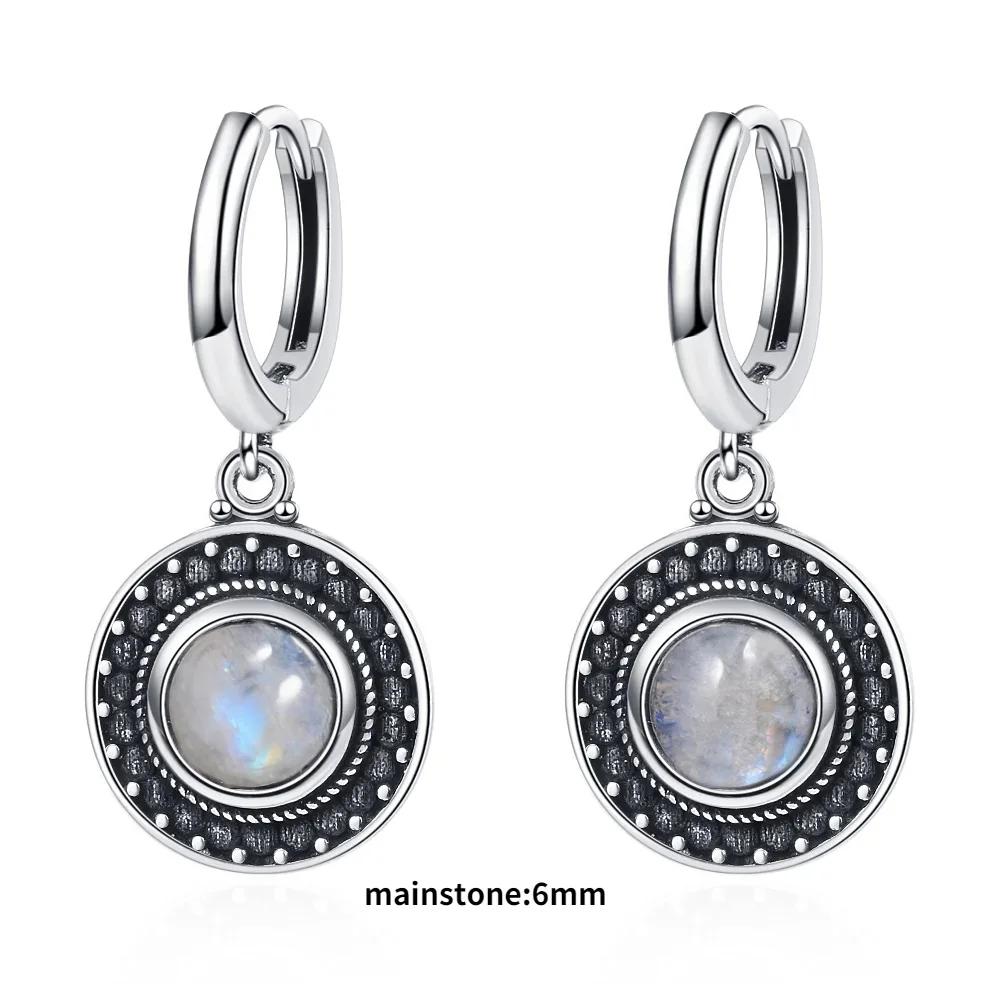 Neue Elegante Natürliche Kyanit Silber Tropfenohrringe für Damen Vintage Hochzeit Verlobung Creolen Ohrringe Geschenke