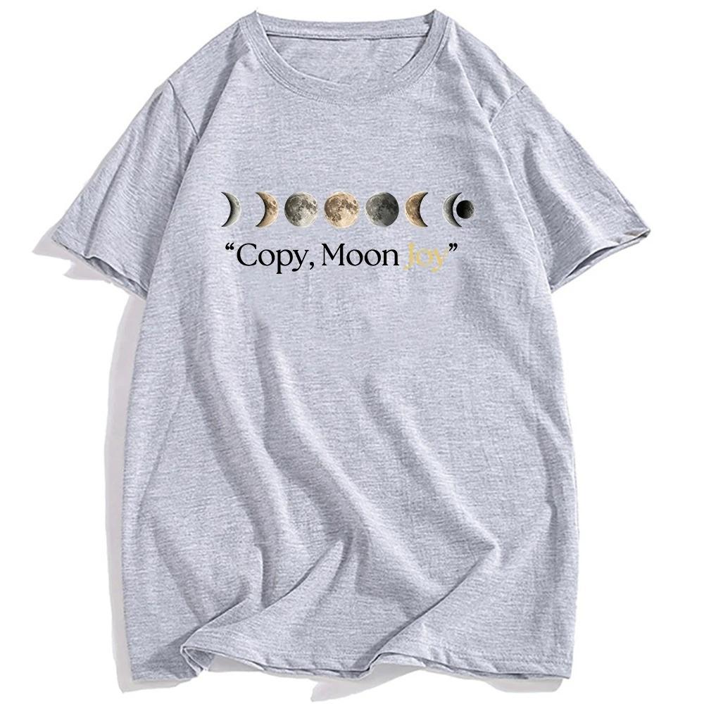 Short Sleeve Cotton Loose Tshirts Unisex Streetwear Copy Moon Joy Tshirt Design Graphic Printing Clothing Casual Summer Tees