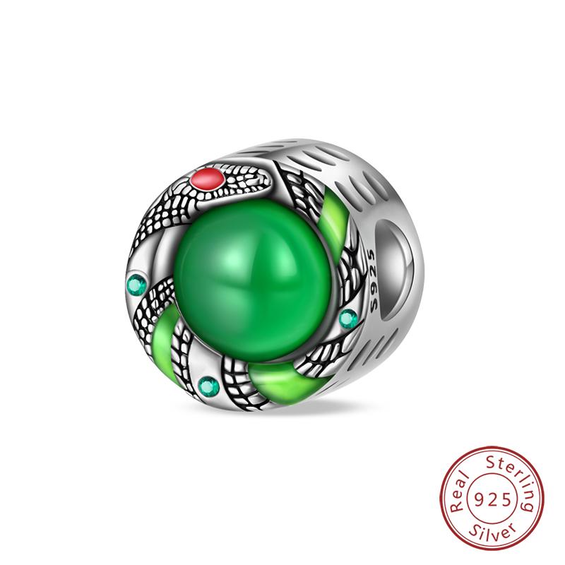 100% Copper Exquisite Tarot Cards Bracelet Pendants Blood Red Fire Snake Rose Charms Beads Diy Jewelry For Women