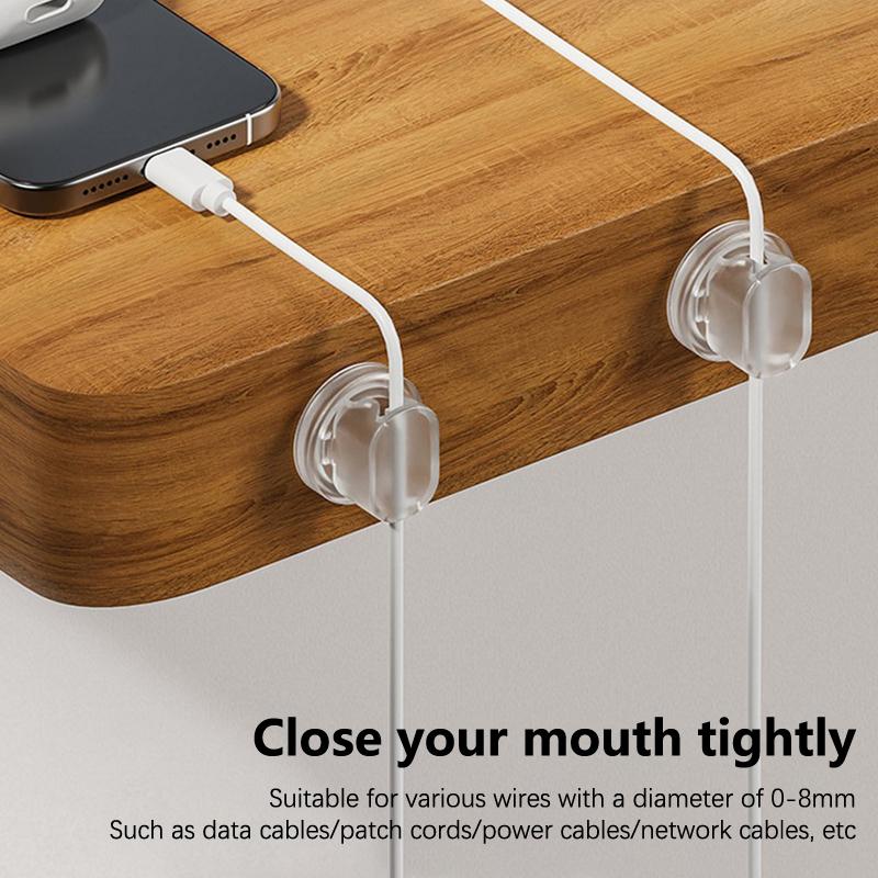 5Pcs Transparent Desktop Cable Organizer Holder Winder Clip Self-Adhesive Phone Data Cable Management Wire Cord For Home Office