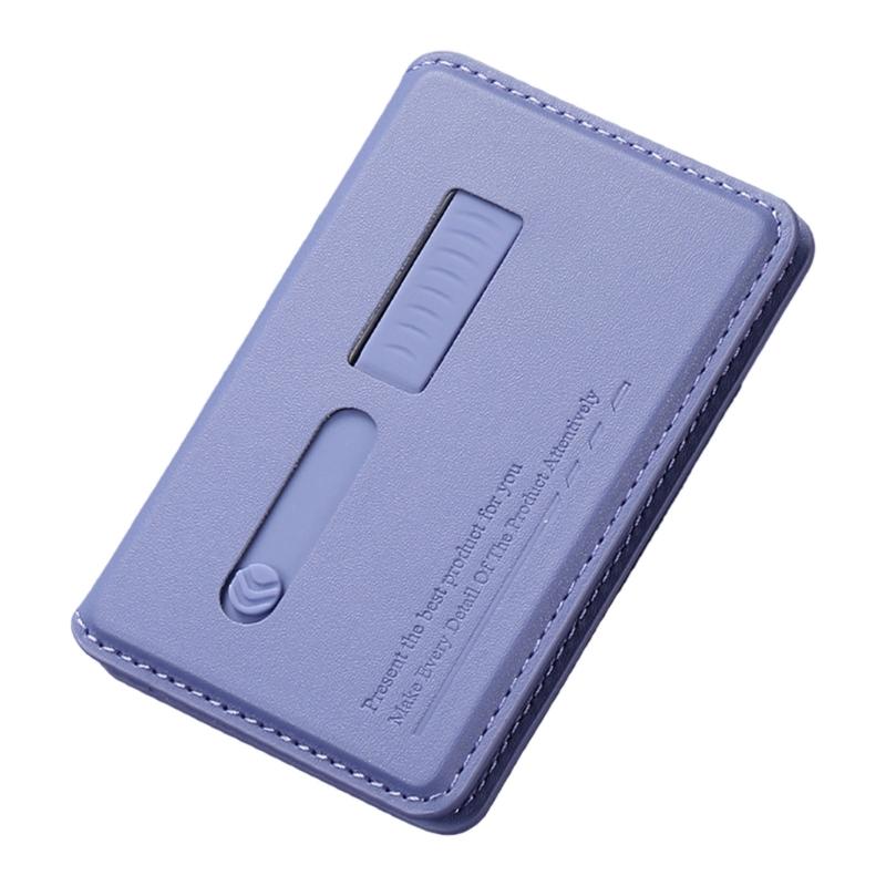 Adjustable Viewing Angle Phone Stand Card Storage Foldable Design Magnetic Backing PU Leather Construction