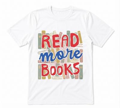 Read More Books Bookish Graphic Tee Reading White T-shirt