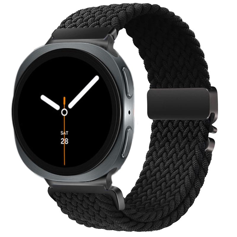 

Плетеная нейлоновая петля для Samsung Galaxy Watch 8 Classic 46мм 40/44мм Пряжка-парашют Ремешок для часов Galaxy Watch Ultra Браслет Watch 8 Classic 46mm чёрный
