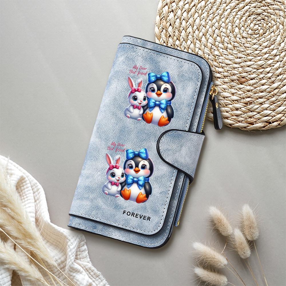 Cute Cartoon Printed Long Wallet PU Leather Multi Card Holder Fashion Women Casual Purse