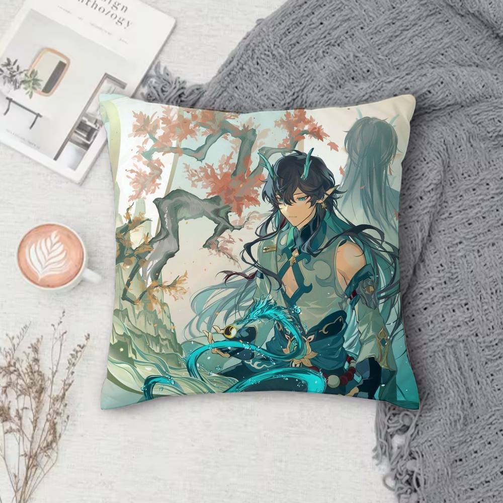 Honkai Series Anime Game Doublesided Printed Square Pillow Cover Decorative Cushion Cover for Sofa Bedroom Bedside