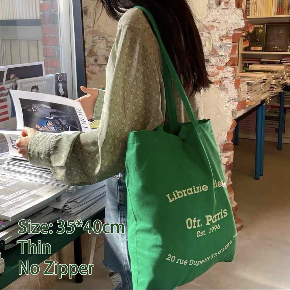 

Women Canvas Shoulder Bag Paris Letters Print Shopping Bag Eco Cotton Linen Shopper Bags Cloth Fabric Handbag Tote For Girls