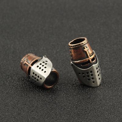 1pcs Helmet Brass Knife Beads Copper Paracord Bracelet Accessories Knights Vintage Armor DIY Paracord Bead