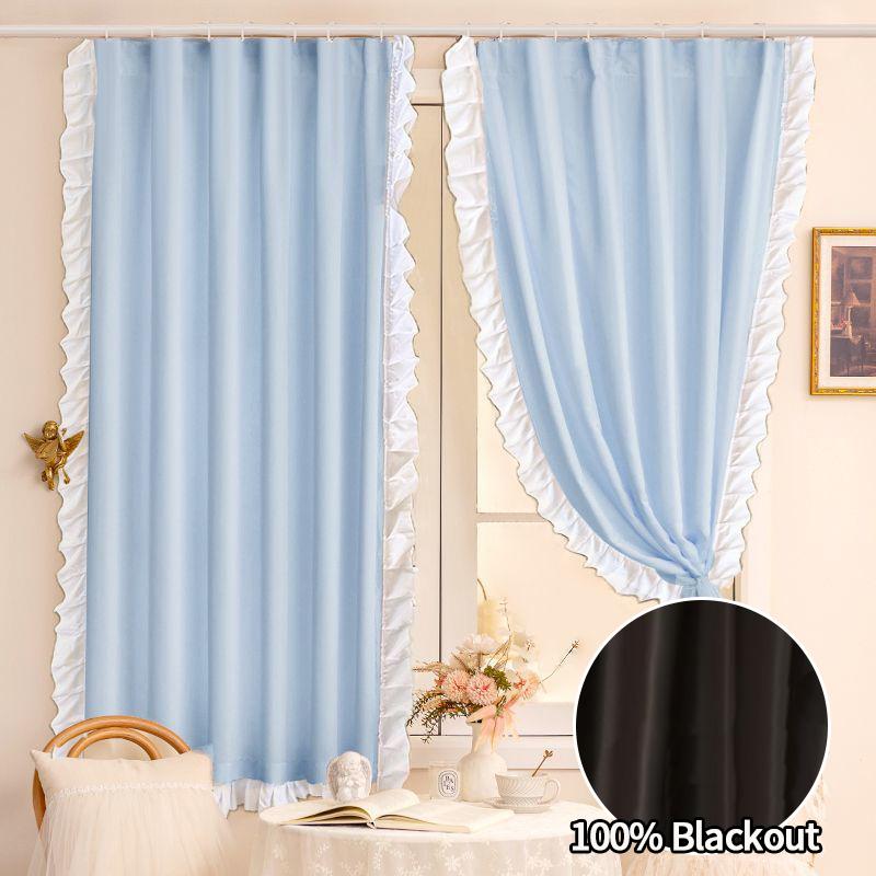 100% Blackout Curtain Vintage Lace Window Curtains Bedroom French Window Shades Blinds Living Room Privacy Shading Cloth