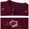Autumn Sweaters Winter Knitted Clothes Women Printed Middle Aged Mother Embroidered Long Sleeve Tops Button Sweater