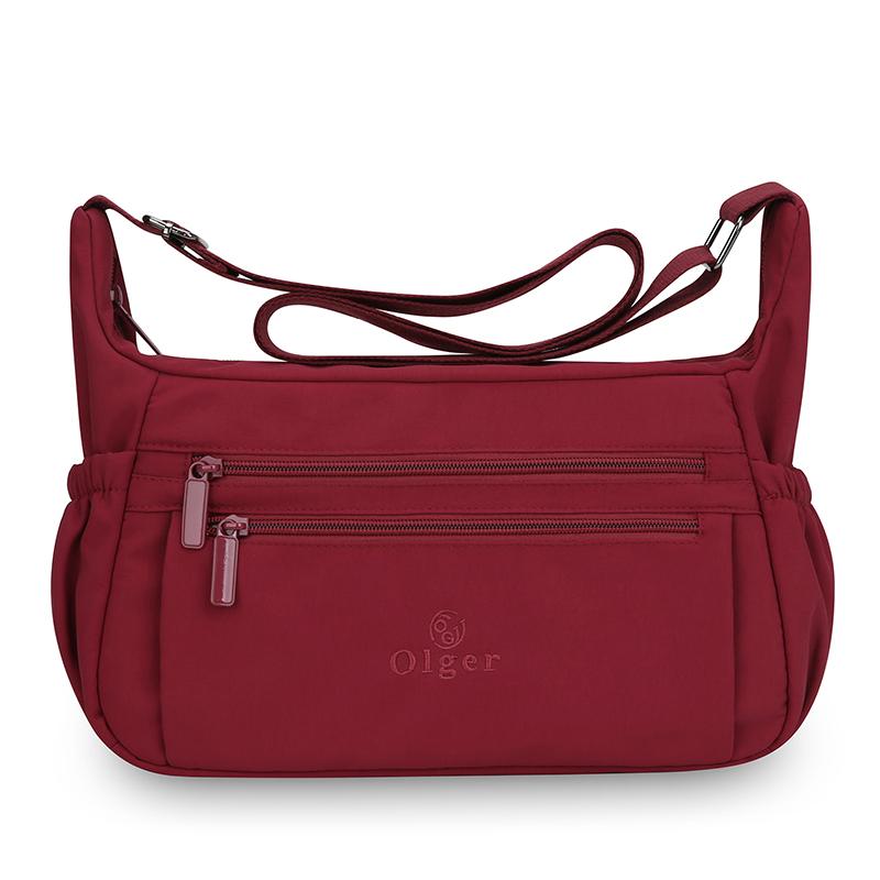 Wasserdichte Nylon-Umhängetasche für Damen, Crossbody-Tasche, mehrlagig, leicht, Muttertasche