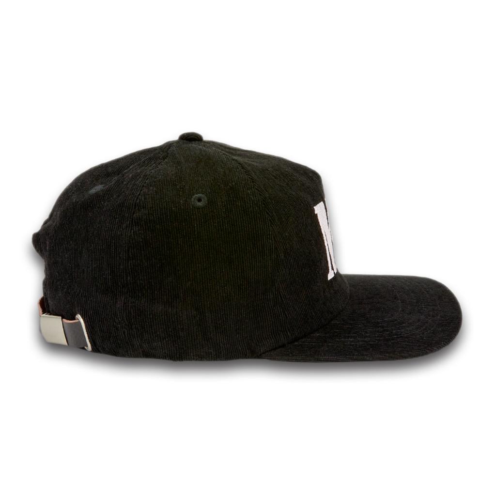 Midieomseu Geometric Logo Corduroy Cap - Black