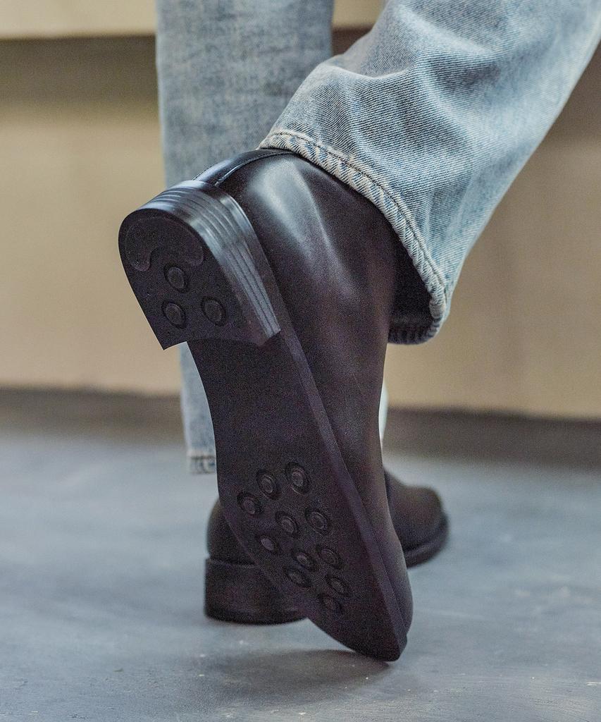 Customade Daniel Cowhide Square Toe Zipper Boots 4Cm (Cr0086Bk)