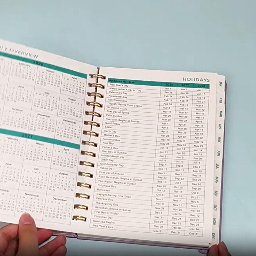 PU Leather Cover 2026 Weekly Monthly Planner A5 Daily Planner Notepad Daily Notebook  Work